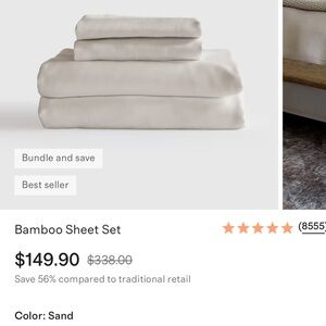 Bamboo Sheet Set - Sand 4 pzs